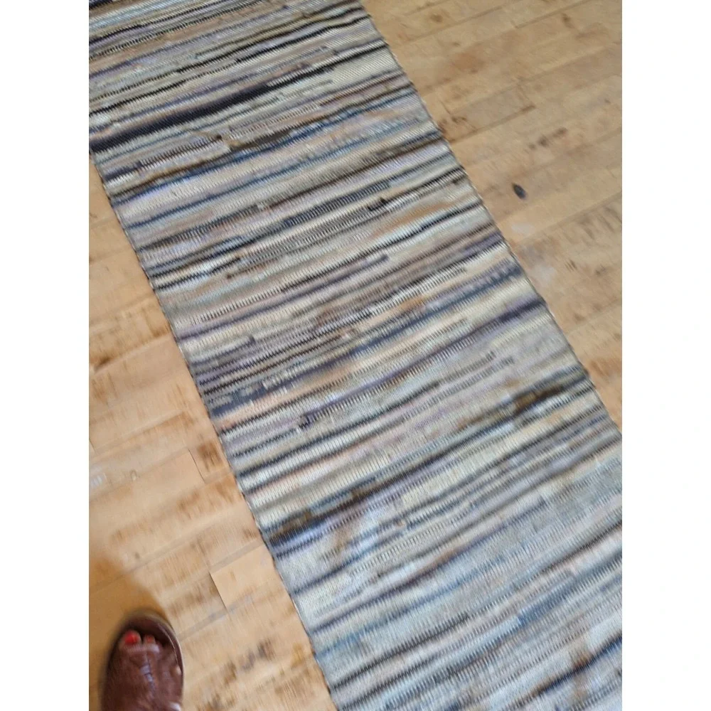 Antique Imported‎ Swedish HandMade Rag Rug Runner (23.5 x 224 inches )